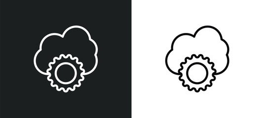 cloud service icon isolated in white and black colors. cloud service outline vector icon from general collection for web, mobile apps and ui.