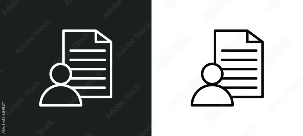 Poster agent script icon isolated in white and black colors. agent script outline vector icon from general 