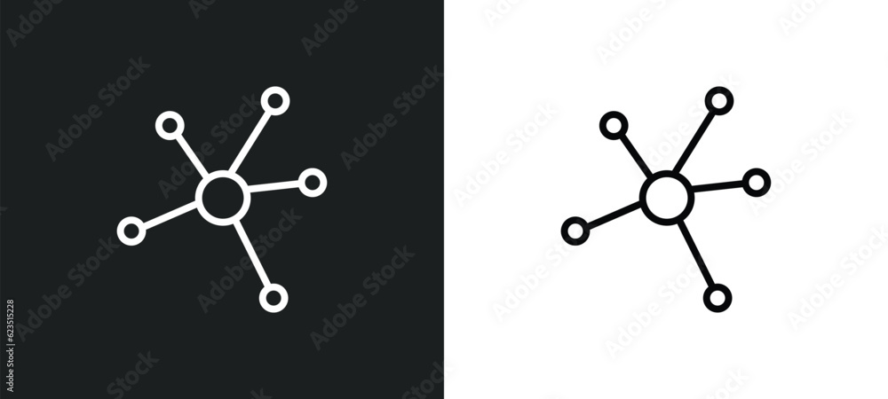 Aufkleber advertising networks icon isolated in white and black colors. advertising networks outline vector ic