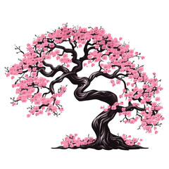 Tree art isolated on white