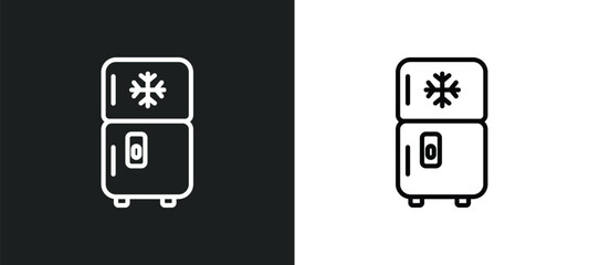 fridge icon isolated in white and black colors. fridge outline vector icon from furniture & household collection for web, mobile apps and ui.