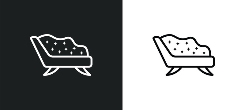 divan icon isolated in white and black colors. divan outline vector icon from furniture & household collection for web, mobile apps and ui.