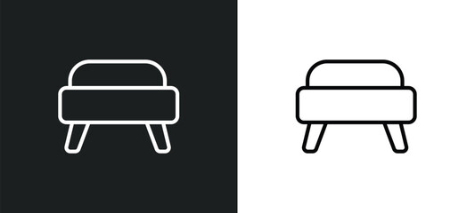 ottoman icon isolated in white and black colors. ottoman outline vector icon from furniture & household collection for web, mobile apps and ui.
