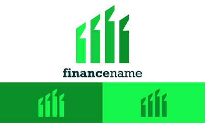 Simple illustration logo design for financial company. financial company logo design in green color.