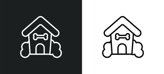 pet house icon isolated in white and black colors. pet house outline vector icon from furniture & household collection for web, mobile apps and ui.