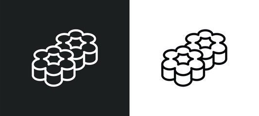 flower shaped biscuits icon isolated in white and black colors. flower shaped biscuits outline vector icon from food collection for web, mobile apps and ui.