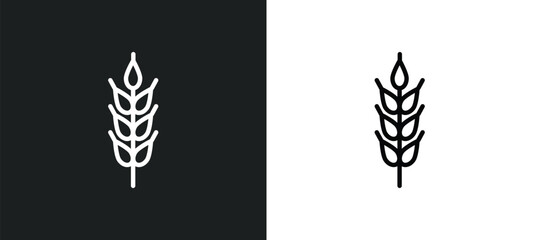 ear of wheat icon isolated in white and black colors. ear of wheat outline vector icon from food collection for web, mobile apps and ui.