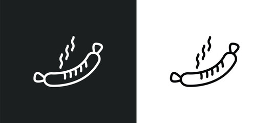 sausages icon isolated in white and black colors. sausages outline vector icon from food collection for web, mobile apps and ui.