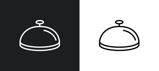 salver icon isolated in white and black colors. salver outline vector icon from food collection for web, mobile apps and ui.