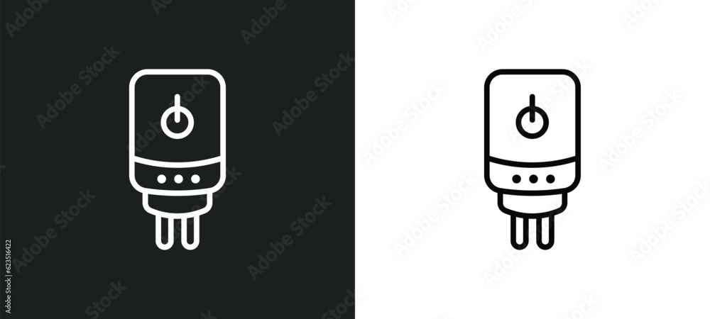 Poster boiler icon isolated in white and black colors. boiler outline vector icon from food collection for 