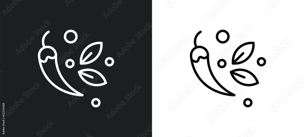 Aufkleber spices icon isolated in white and black colors. spices outline vector icon from food collection for 