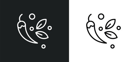 spices icon isolated in white and black colors. spices outline vector icon from food collection for web, mobile apps and ui.