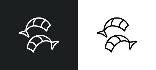 shrimps icon isolated in white and black colors. shrimps outline vector icon from food collection for web, mobile apps and ui.
