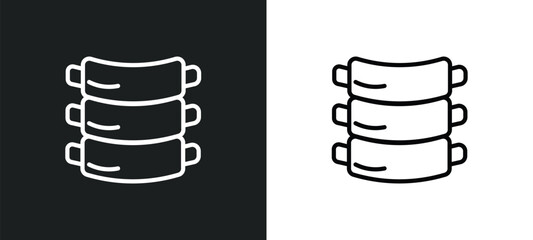 ribs icon isolated in white and black colors. ribs outline vector icon from food collection for web, mobile apps and ui.