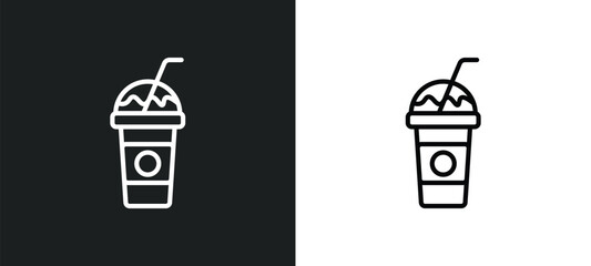 milk shake icon isolated in white and black colors. milk shake outline vector icon from food collection for web, mobile apps and ui.