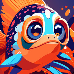digital painting of fish - Generative AI art
