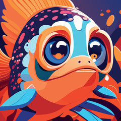 digital painting of fish - Generative AI art