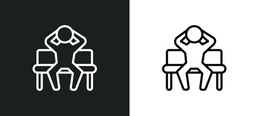 satisfied human icon isolated in white and black colors. satisfied human outline vector icon from feelings collection for web, mobile apps and ui.