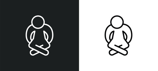 lonely human icon isolated in white and black colors. lonely human outline vector icon from feelings collection for web, mobile apps and ui.