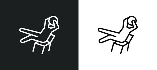 lazy human icon isolated in white and black colors. lazy human outline vector icon from feelings collection for web, mobile apps and ui.