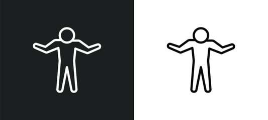 confident human icon isolated in white and black colors. confident human outline vector icon from feelings collection for web, mobile apps and ui.