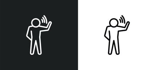 blah human icon isolated in white and black colors. blah human outline vector icon from feelings collection for web, mobile apps and ui.