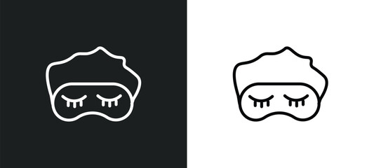 sleeping mask icon isolated in white and black colors. sleeping mask outline vector icon from fashion collection for web, mobile apps and ui.