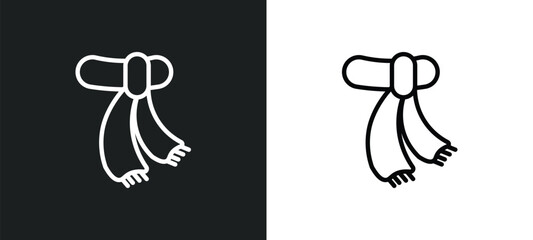 wool scarf icon isolated in white and black colors. wool scarf outline vector icon from fashion collection for web, mobile apps and ui.