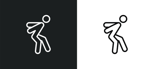 jump icon isolated in white and black colors. jump outline vector icon from entertainment collection for web, mobile apps and ui.