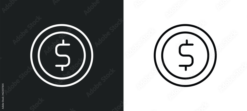 Poster token icon isolated in white and black colors. token outline vector icon from arcade collection for 