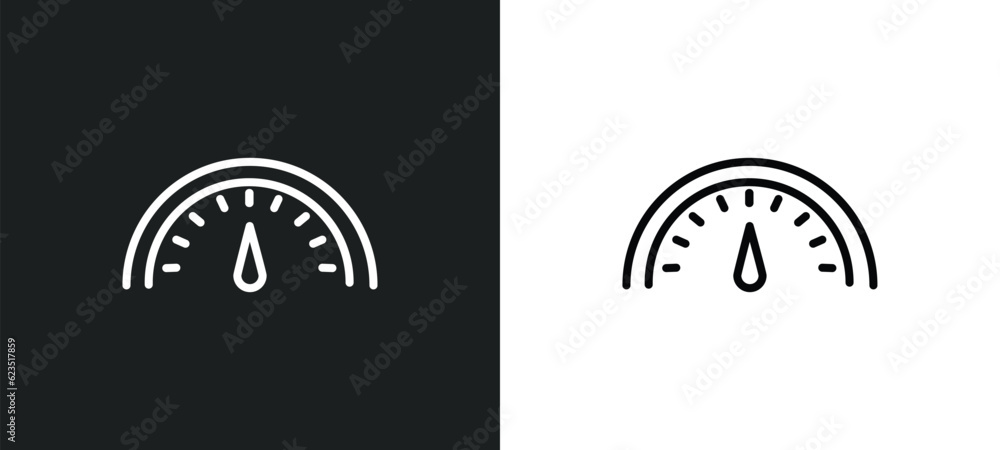 Poster speedometer icon isolated in white and black colors. speedometer outline vector icon from arcade col