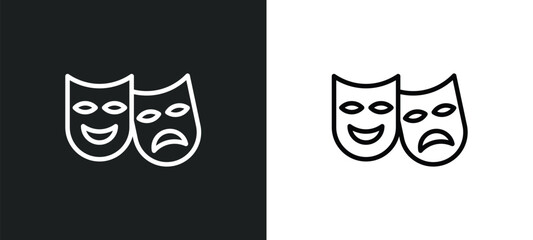 theater icon isolated in white and black colors. theater outline vector icon from arcade collection for web, mobile apps and ui.