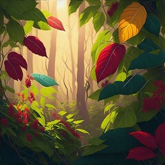 autumn leaves in the forest