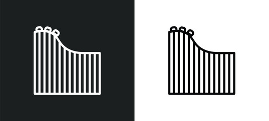 roller coaster icon isolated in white and black colors. roller coaster outline vector icon from arcade collection for web, mobile apps and ui.
