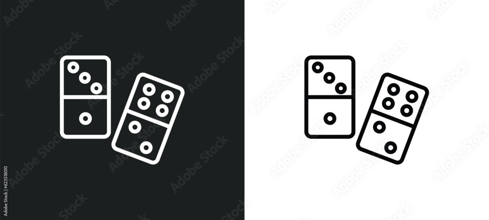 Aufkleber domino icon isolated in white and black colors. domino outline vector icon from arcade collection fo