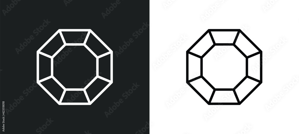 Poster crystal icon isolated in white and black colors. crystal outline vector icon from arcade collection 