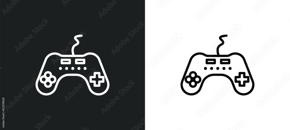 Poster controller icon isolated in white and black colors. controller outline vector icon from arcade colle