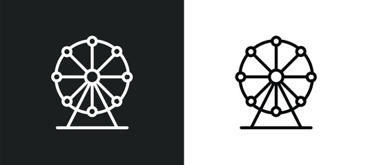 ferris wheel icon isolated in white and black colors. ferris wheel outline vector icon from arcade collection for web, mobile apps and ui.