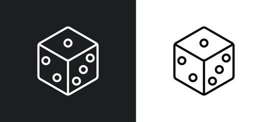 dice icon isolated in white and black colors. dice outline vector icon from arcade collection for web, mobile apps and ui.