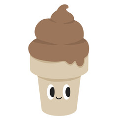 chocolate ice cream sweet Fast food cute  groovy retro cartoon