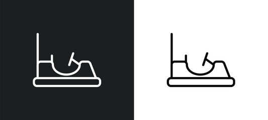 bumper car icon isolated in white and black colors. bumper car outline vector icon from arcade collection for web, mobile apps and ui.