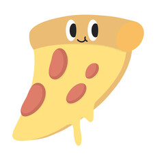 pizza Fast food junk food cute  groovy retro cartoon