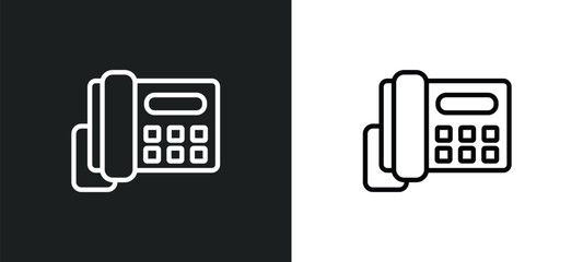 answering hine icon isolated in white and black colors. answering hine outline vector icon from electronic devices collection for web, mobile apps and ui.