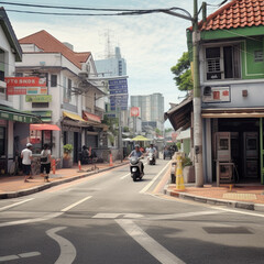 Modern town hyper realistic in Malacca town. - obrazy, fototapety, plakaty