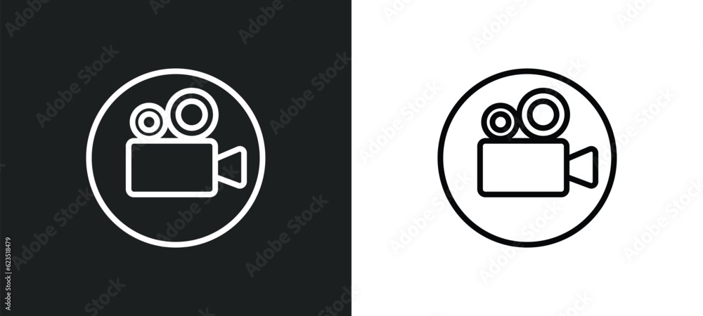 Poster video recorder icon isolated in white and black colors. video recorder outline vector icon from elec