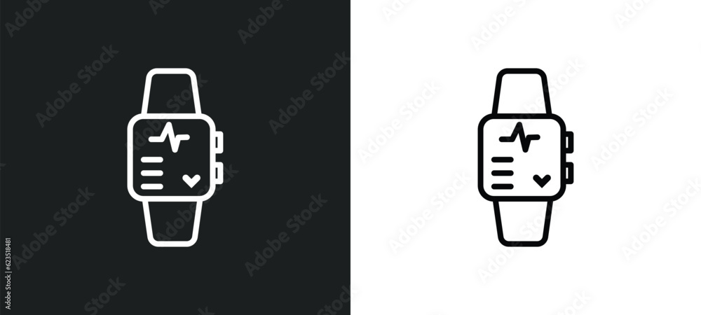 Poster activity tracker icon isolated in white and black colors. activity tracker outline vector icon from electronic devices collection for web, mobile apps and ui.
