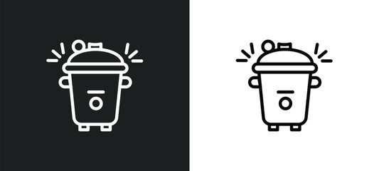 pressure cooker icon isolated in white and black colors. pressure cooker outline vector icon from electronic devices collection for web, mobile apps and ui.