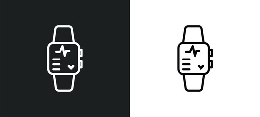 activity tracker icon isolated in white and black colors. activity tracker outline vector icon from electronic devices collection for web, mobile apps and ui.