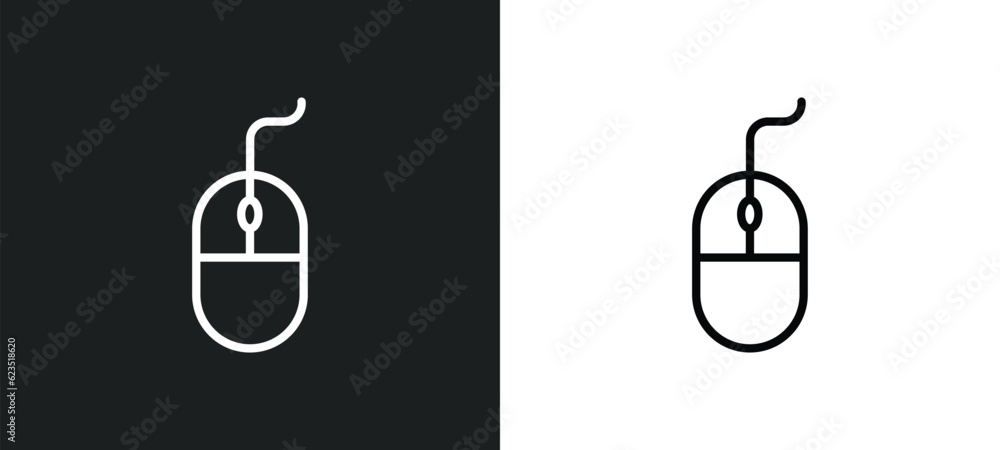 Fototapete mouse icon isolated in white and black colors. mouse outline vector icon from electronic devices col