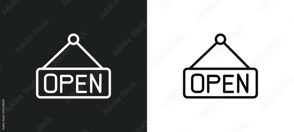 Poster opened icon isolated in white and black colors. opened outline vector icon from education collection